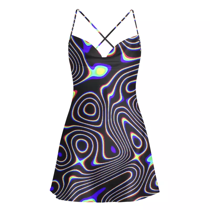 Soulisfree Psy Current – Liquid Energy Cowl Neck Satin Mini Dress