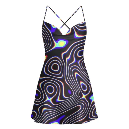 Soulisfree Psy Current – Liquid Energy Cowl Neck Satin Mini Dress