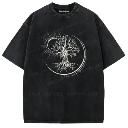Sun-Moon Spirit Tree Washed T-shirt