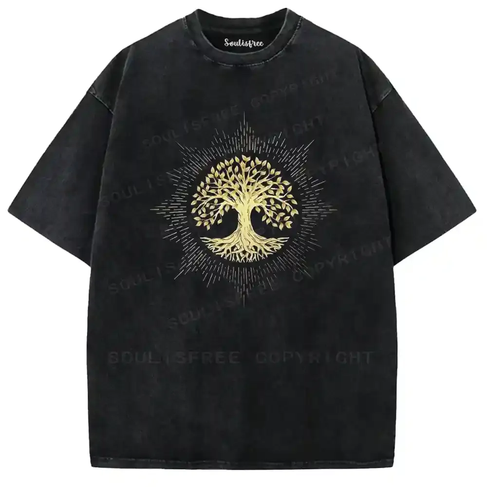 Golden Glow Spirit Tree Washed T-shirt