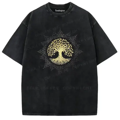 Golden Glow Spirit Tree Washed T-shirt