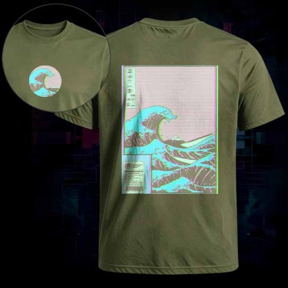 Soulisfree   Neon Kanagawa Wave Classic Tee