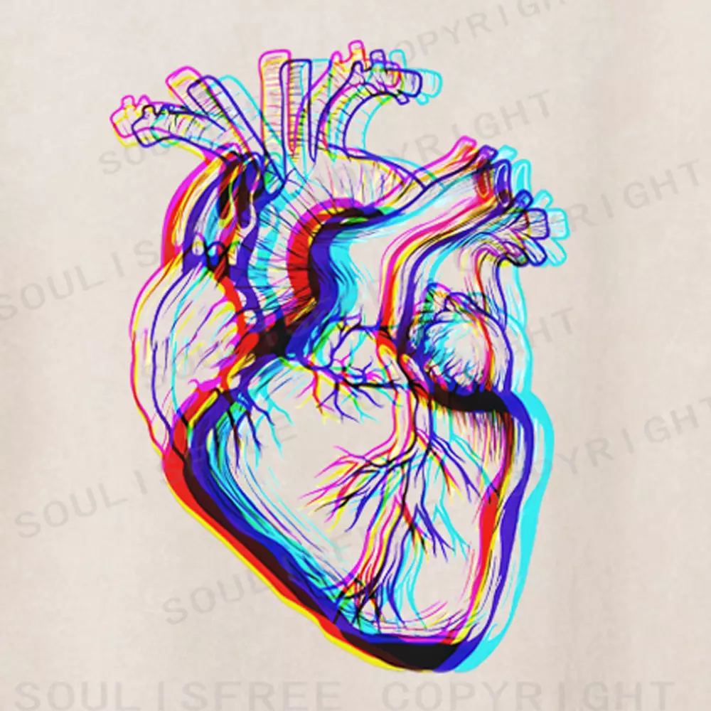 Soulisfree Triple Exposure Heart Washed Tee