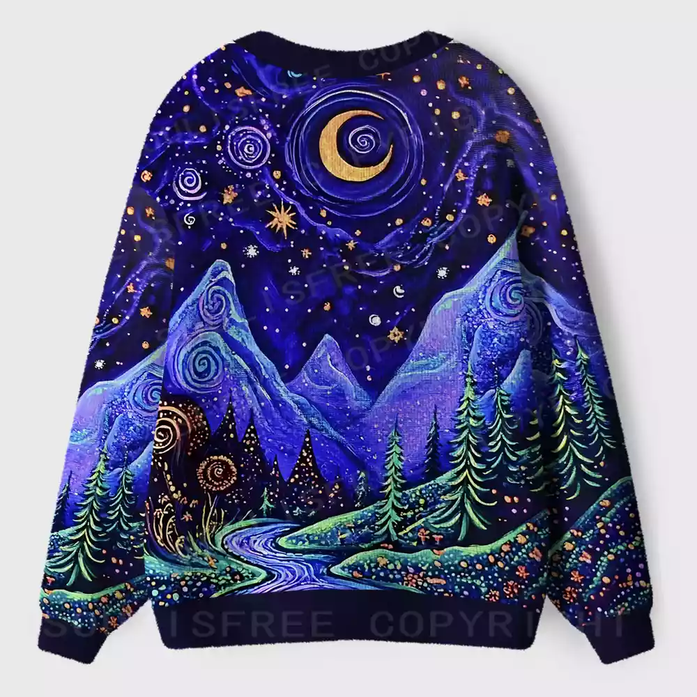 Starlit Dreamscape Ugly Cardigan Sweaters 