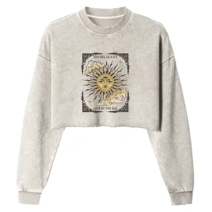 Living By The Sun Washed Cropped Sweatshirt