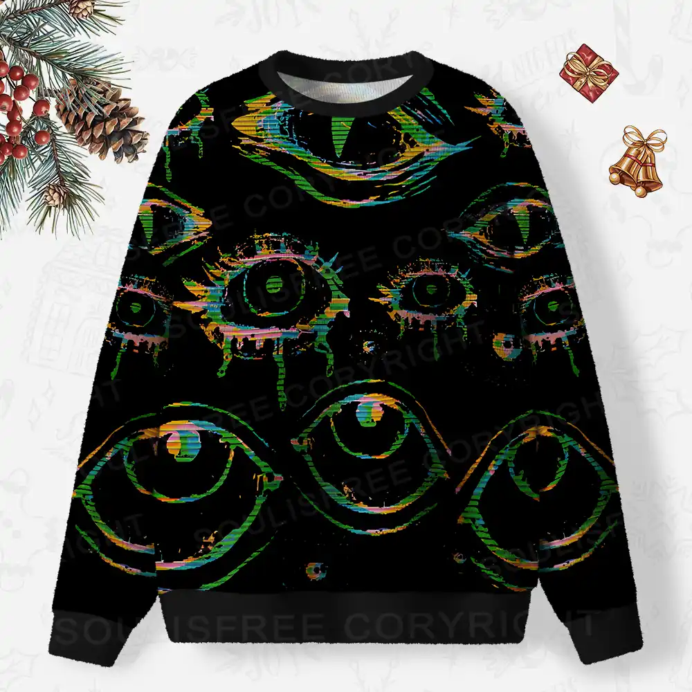Glitch Vision Ugly Christmas Knit Sweatshirt