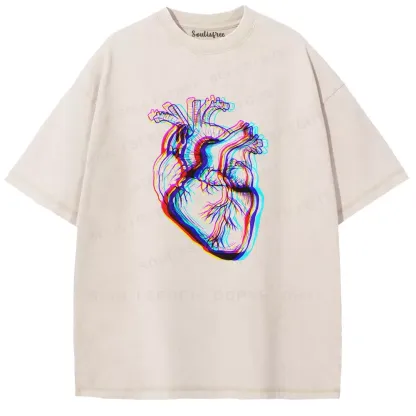 Soulisfree Triple Exposure Heart Washed Tee