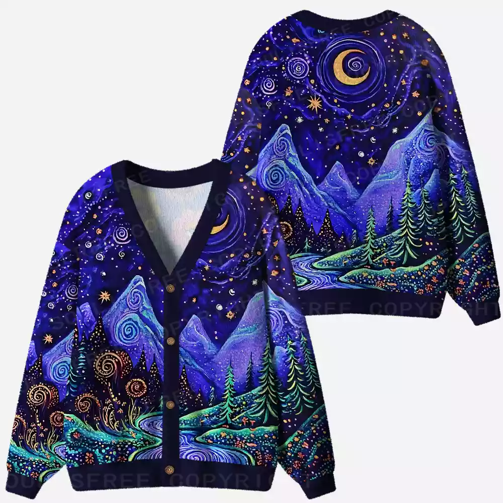 Starlit Dreamscape Ugly Cardigan Sweaters 