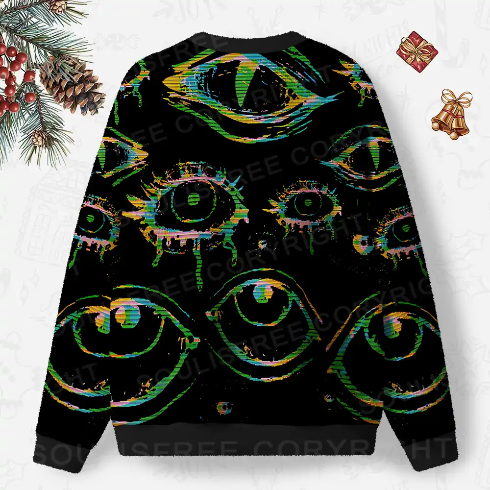 Glitch Vision Ugly Christmas Knit Sweatshirt