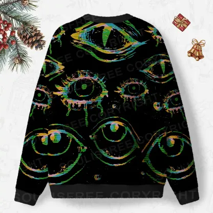 Glitch Vision Ugly Christmas Knit Sweatshirt