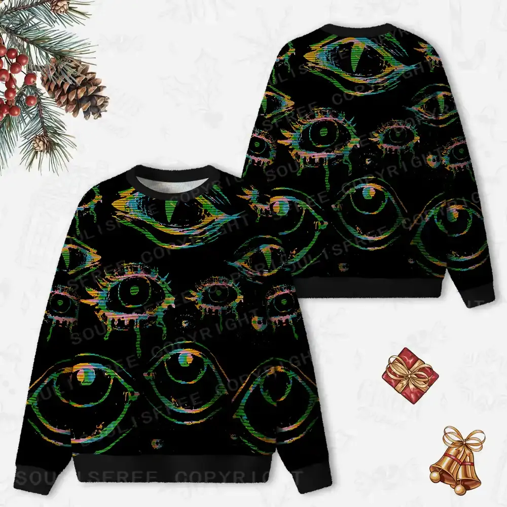 Glitch Vision Ugly Christmas Knit Sweatshirt