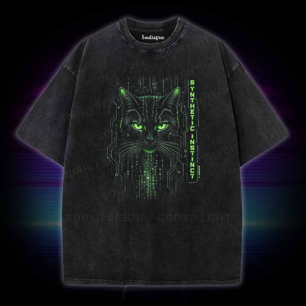 Soulisfree Matrix Black Cat Washed Tee