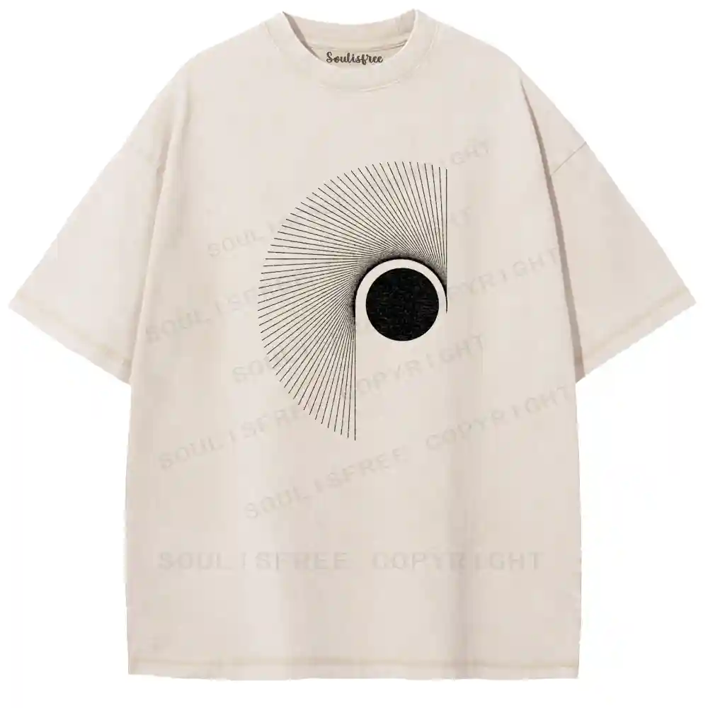 Swirl Pattern Black Moon Washed T-shirt