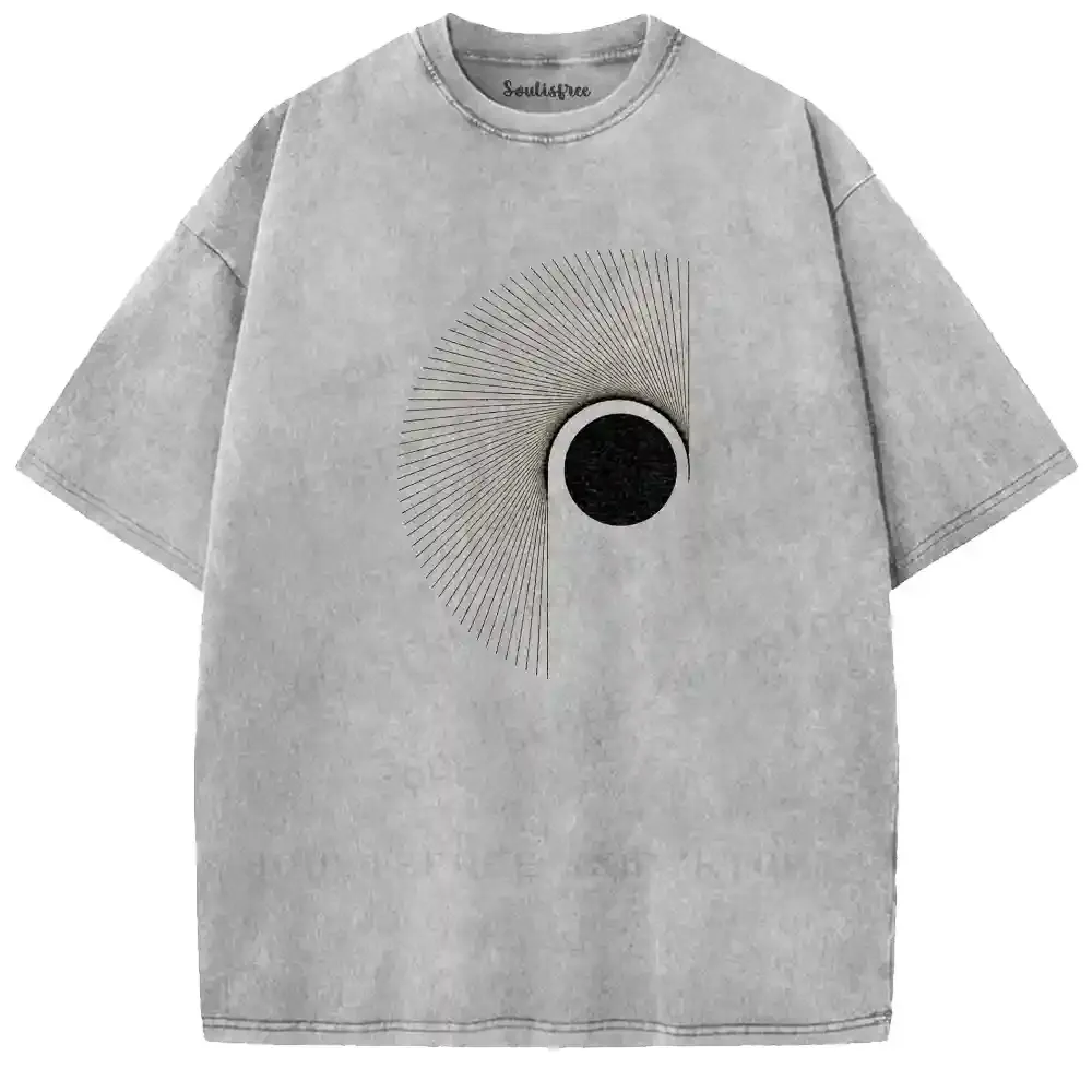 Swirl Pattern Black Moon Washed T-shirt