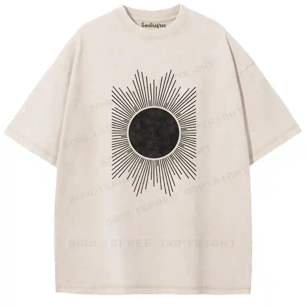 Radiant Black Sun Washed T-shirt
