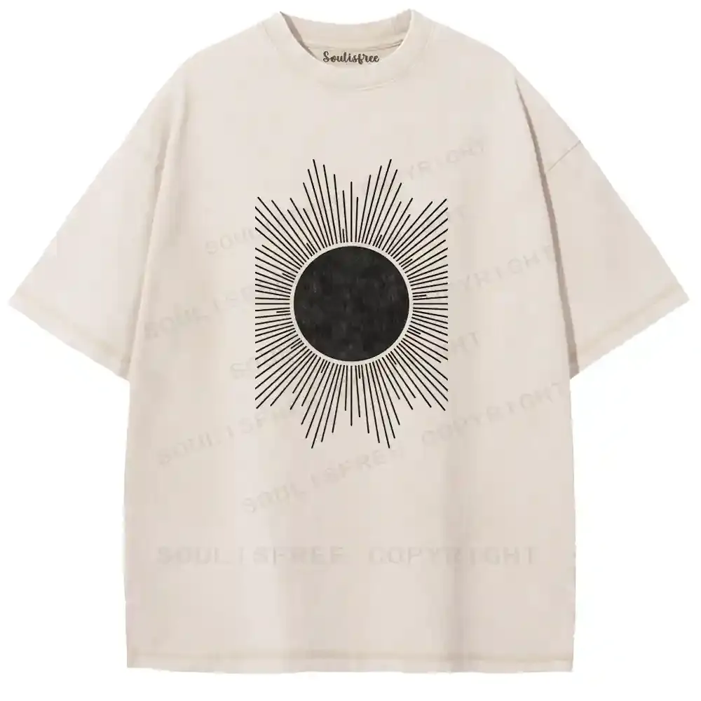 Radiant Black Sun Washed T-shirt
