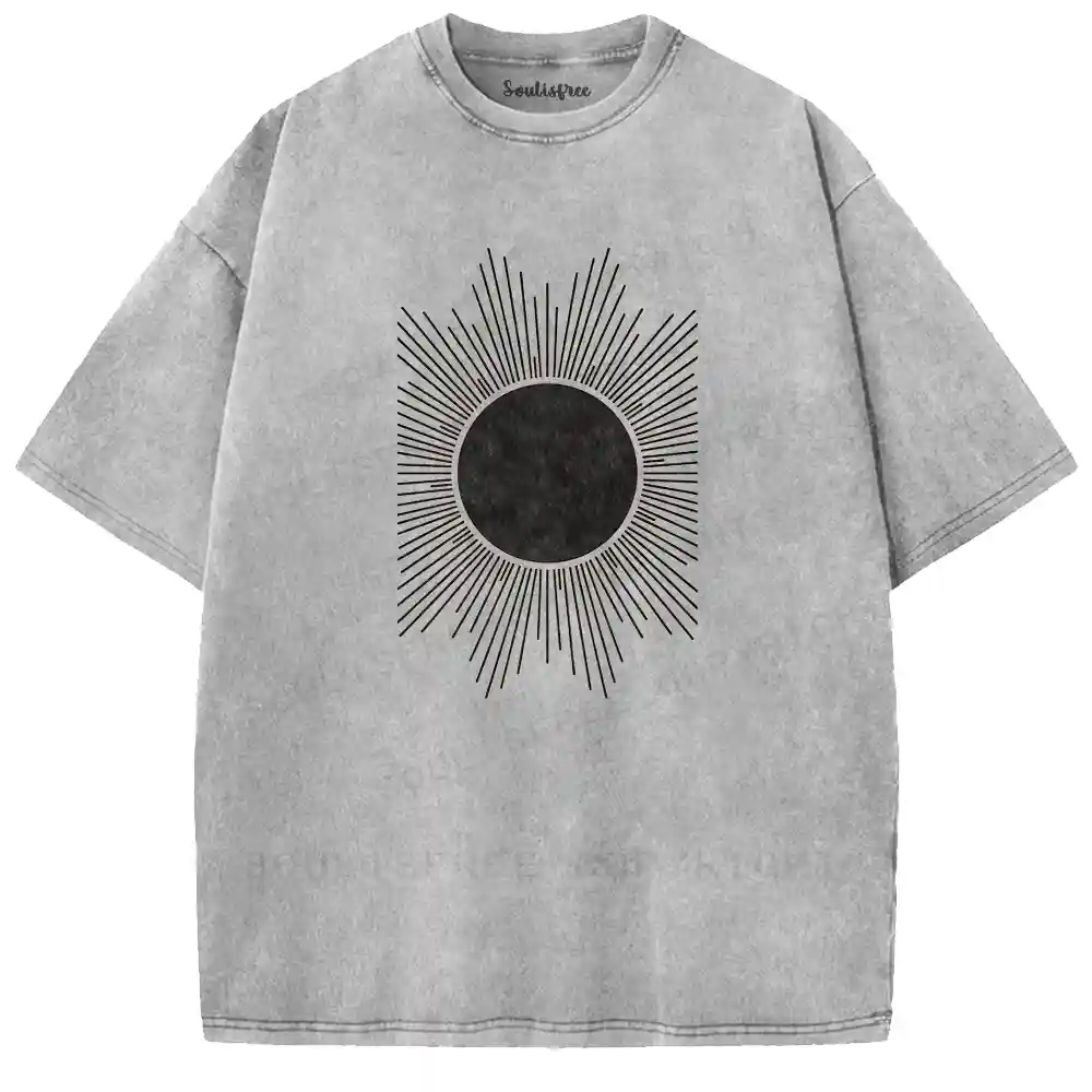 Radiant Black Sun Washed T-shirt