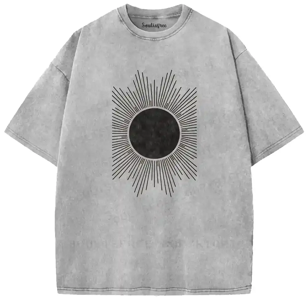 Radiant Black Sun Washed T-shirt