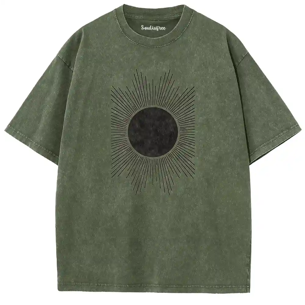 Radiant Black Sun Washed T-shirt