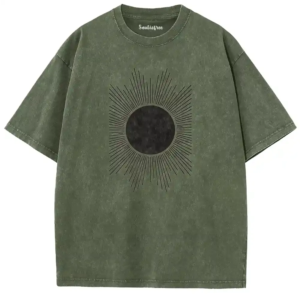 Radiant Black Sun Washed T-shirt