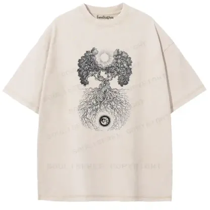 Solar-Lunar Tree Washed T-shirt