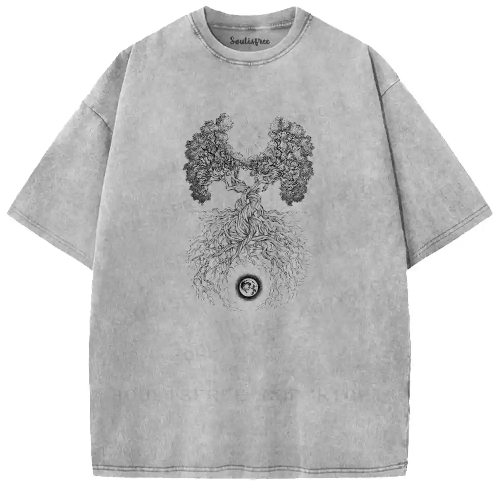 Solar-Lunar Tree Washed T-shirt