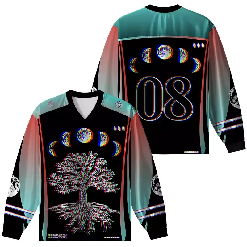 Soulisfree Ethereal Energy Optic Lines Illusion Long Sleeve Jersey