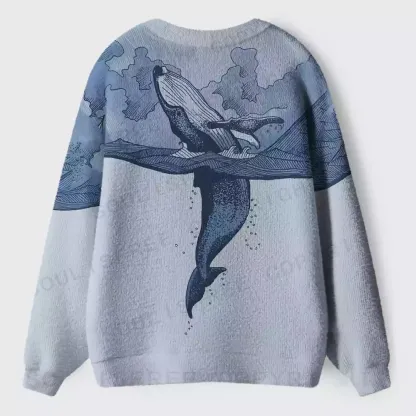 Sky Breaker Whale Ugly Cardigan Sweaters 