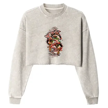 Dream Eyes Washed Cropped Sweatshirt