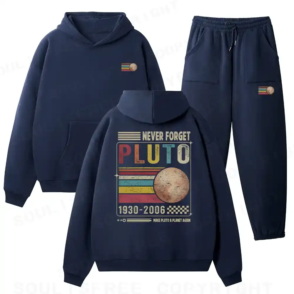 Never Forget Pluto Fleece Hoodie Set