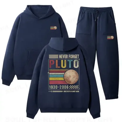 Never Forget Pluto Fleece Hoodie Set