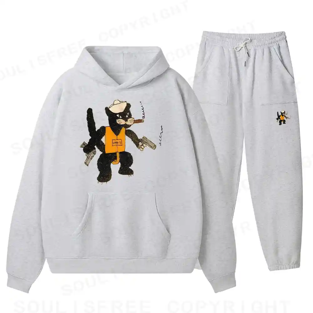 Black Cat Patrol Squadron Fleece Hoodie Set