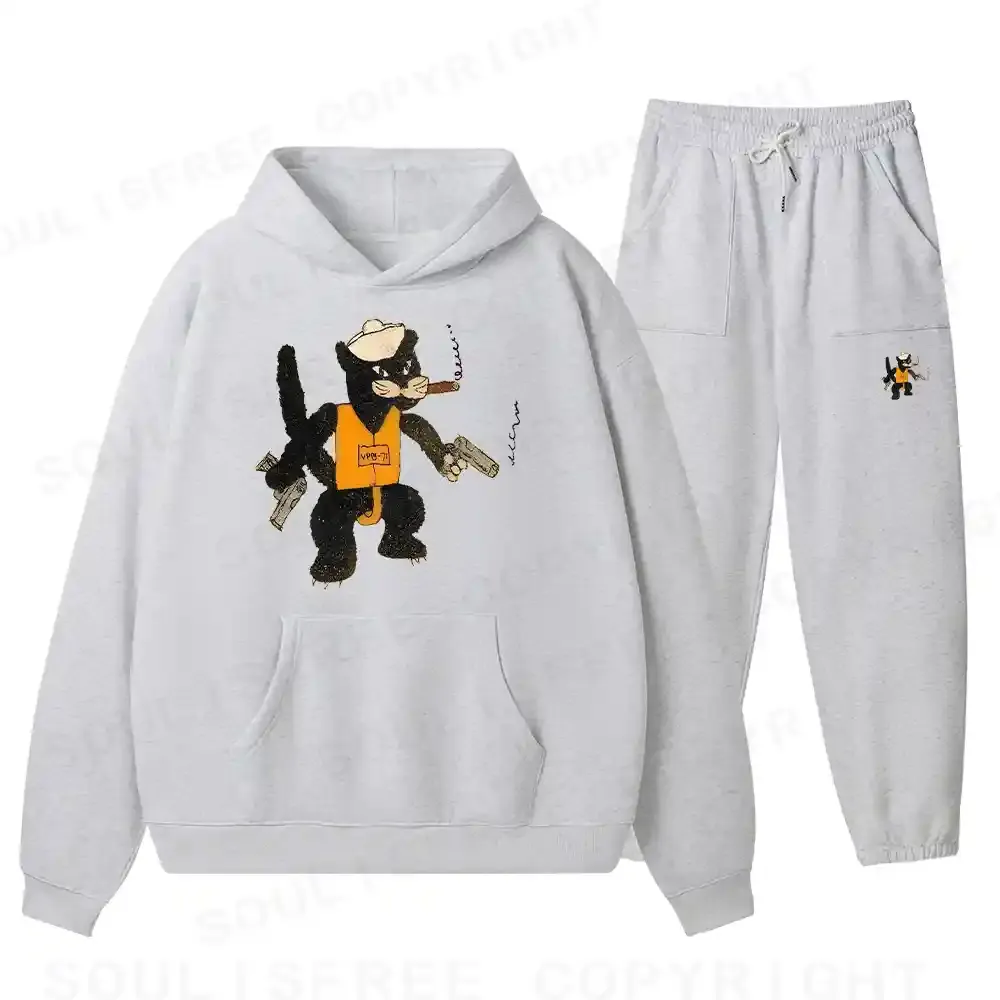 Black Cat Patrol Squadron Fleece Hoodie Set