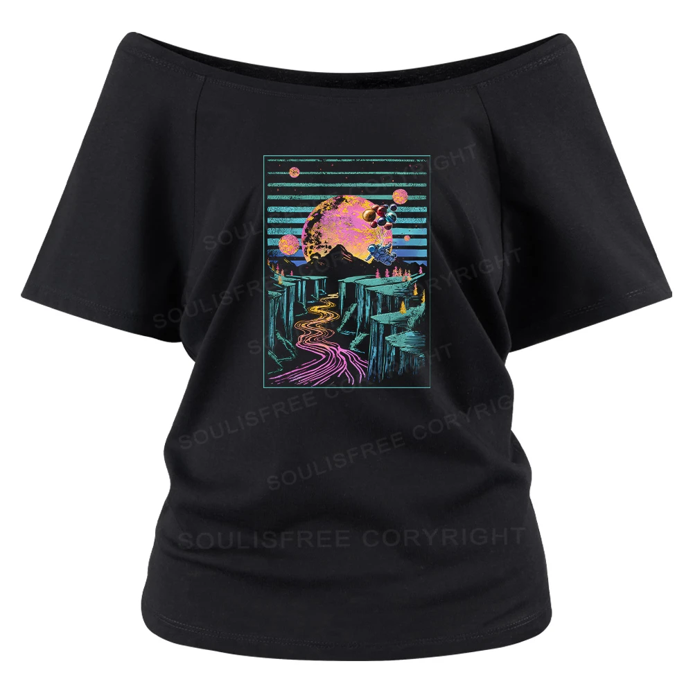 Moon And Balloon Off Shoulder Top