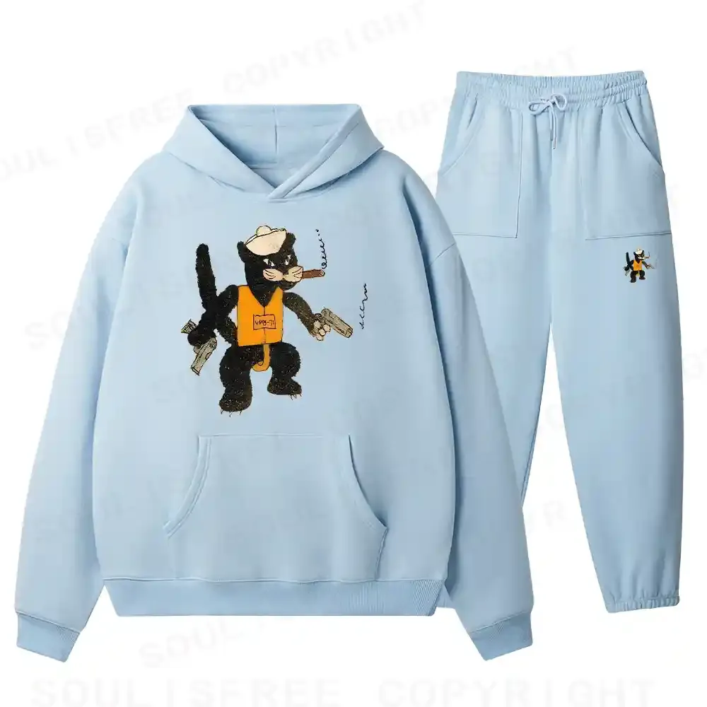 Black Cat Patrol Squadron Fleece Hoodie Set