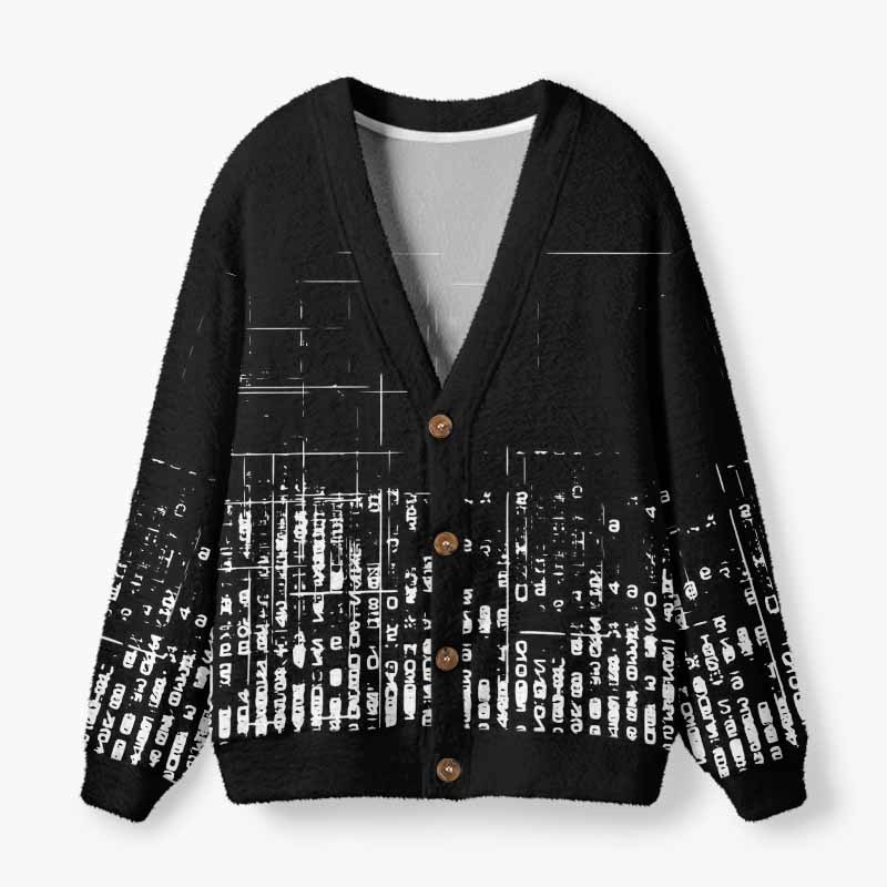 Soulisfree Find Meaning In The Chaos Fuzzy Cardigan Sweater