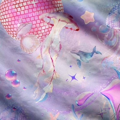 Soulisfree Pastel Underwater Fantasy Jellyfish Women's Fuzzy Cardigan Sweater