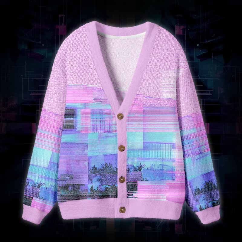 Soulisfree Vapor Dreams Fuzzy Cardigan Sweater 