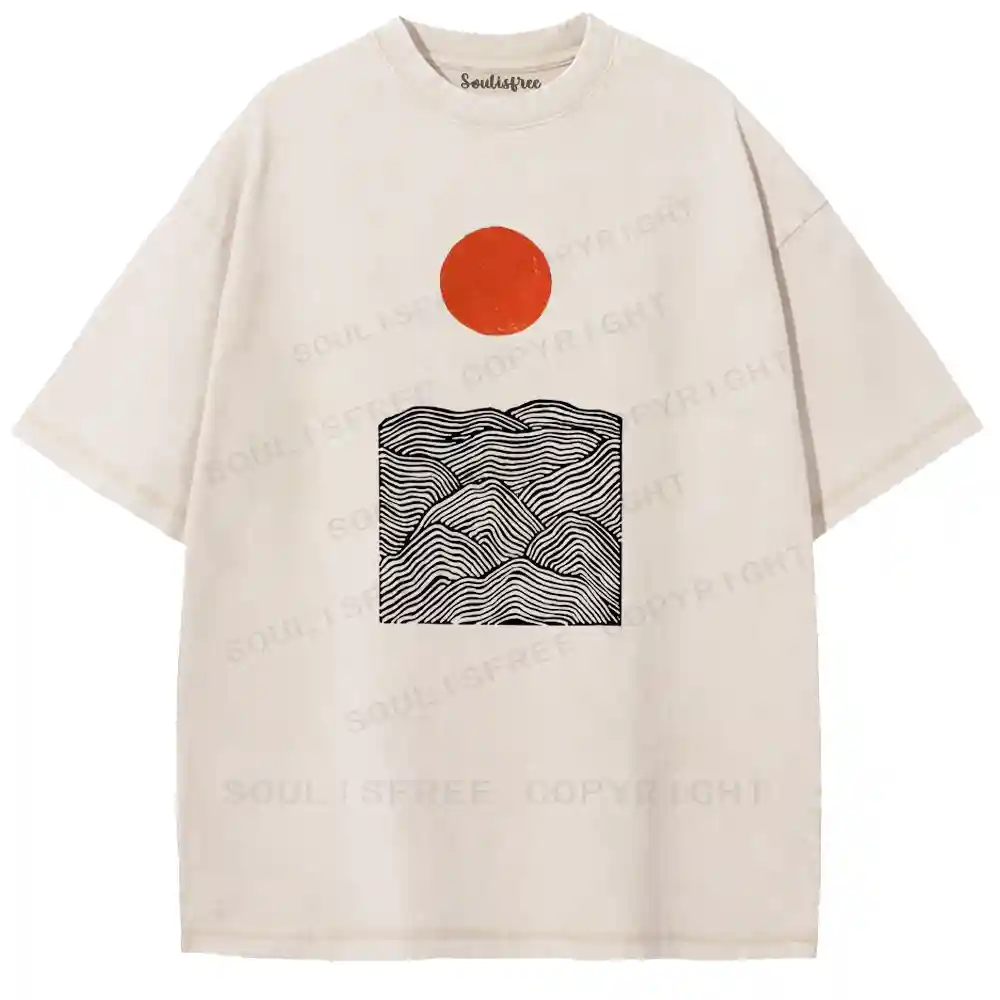 Scarlet Sun Swirl Mountain Washed T-shirt
