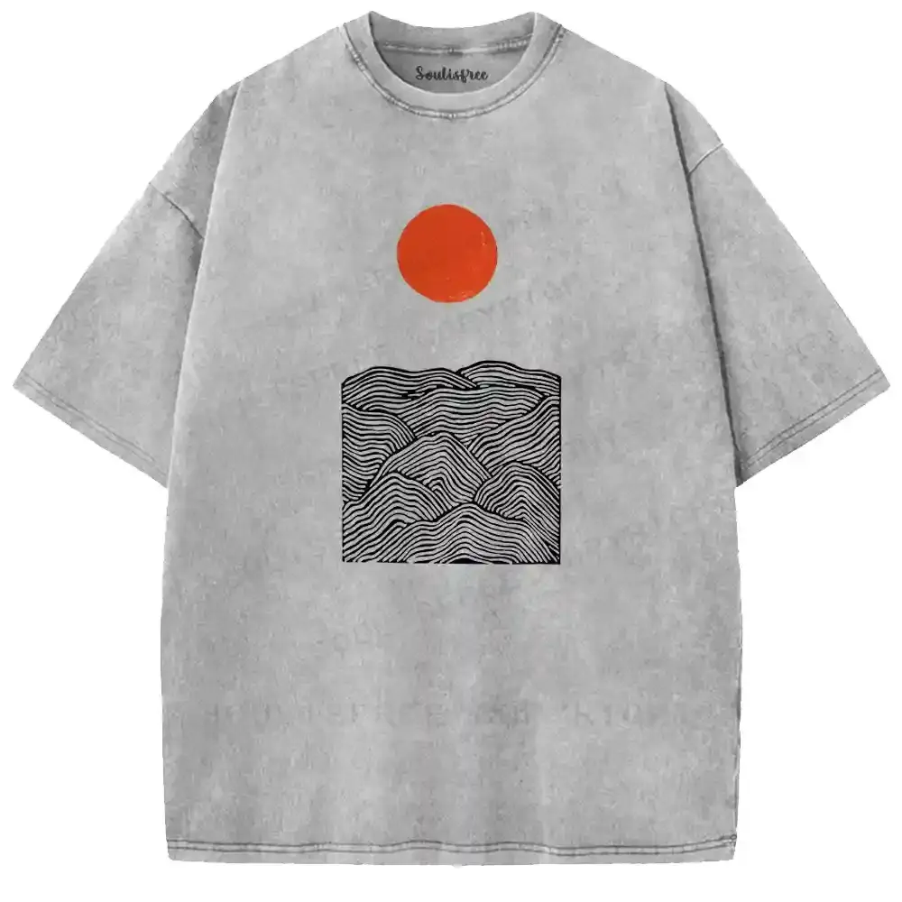 Scarlet Sun Swirl Mountain Washed T-shirt