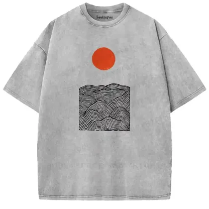 Scarlet Sun Swirl Mountain Washed T-shirt