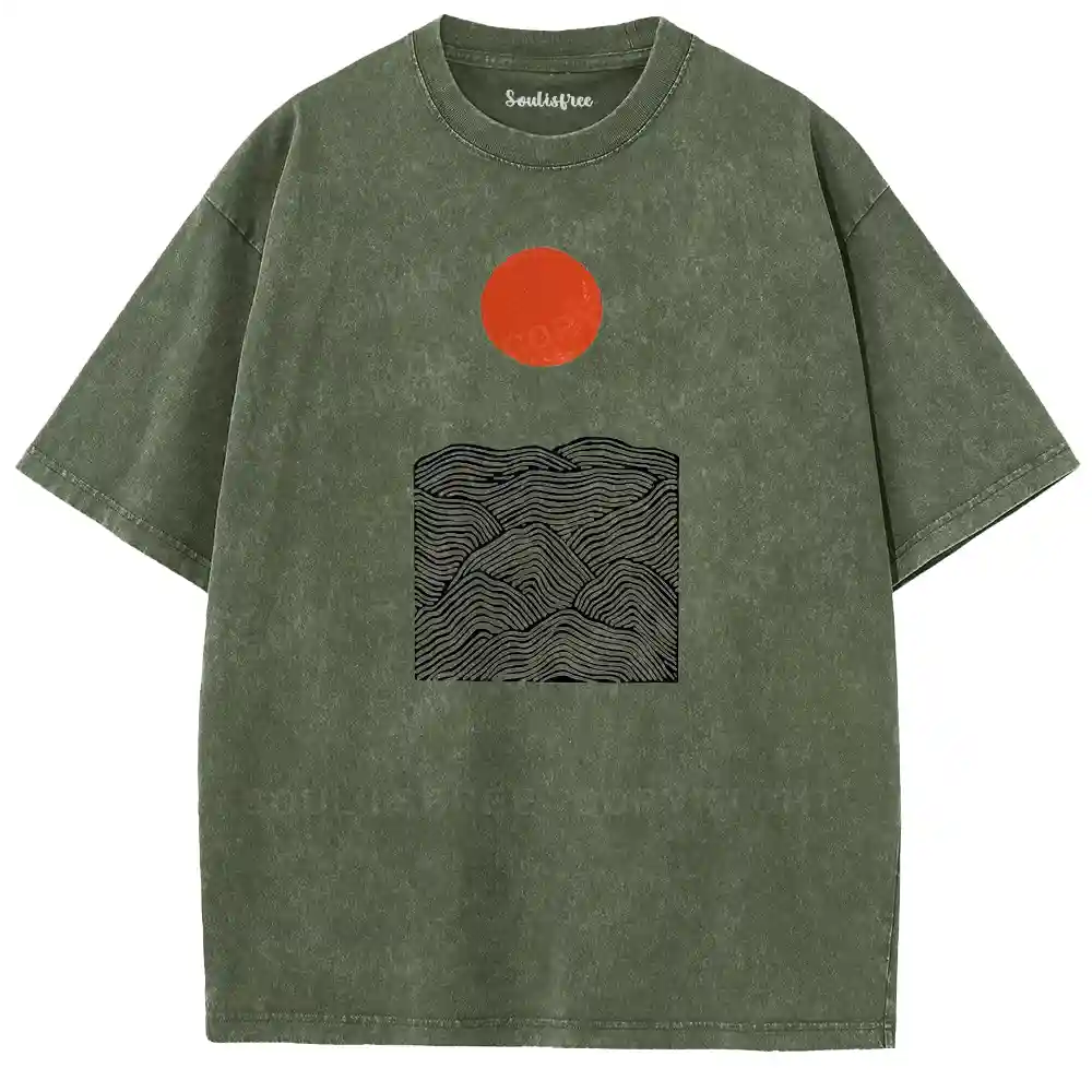 Scarlet Sun Swirl Mountain Washed T-shirt