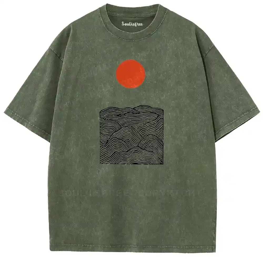Scarlet Sun Swirl Mountain Washed T-shirt