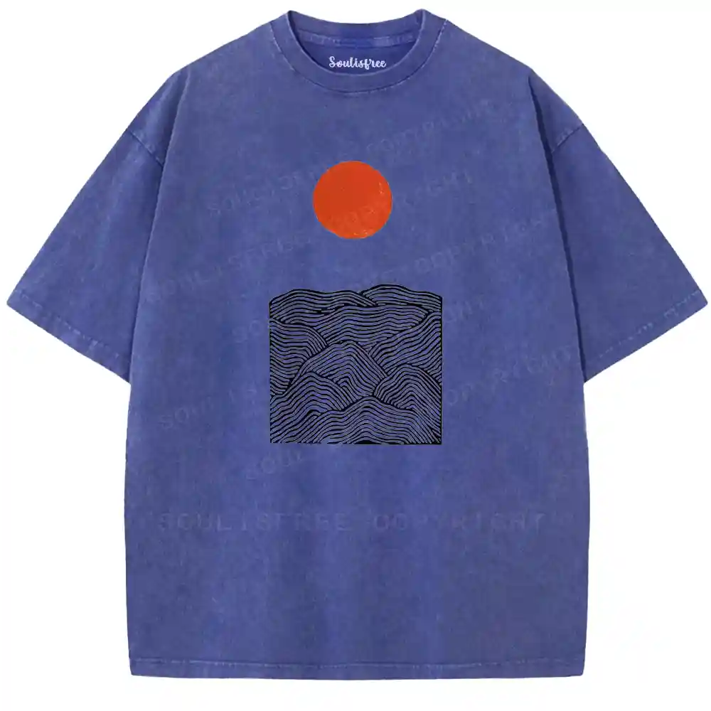 Scarlet Sun Swirl Mountain Washed T-shirt