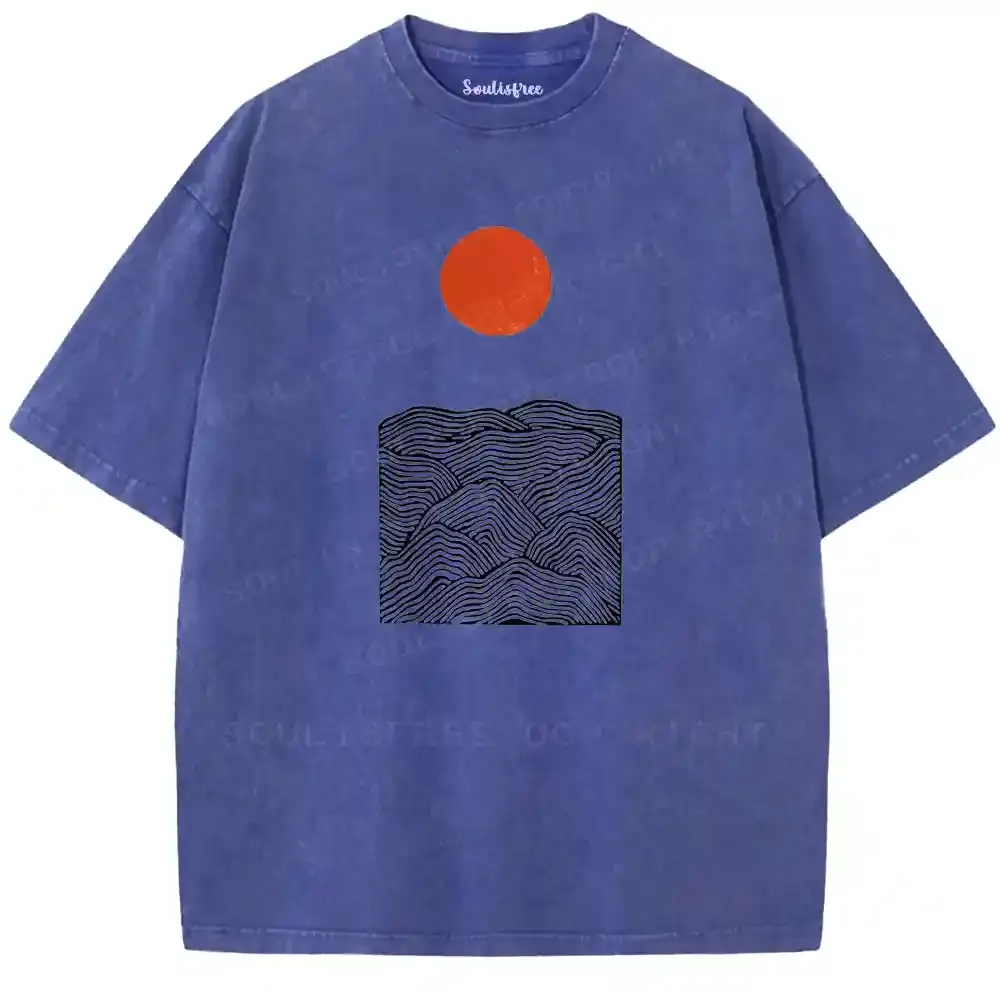 Scarlet Sun Swirl Mountain Washed T-shirt