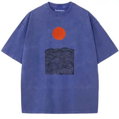 Scarlet Sun Swirl Mountain Washed T-shirt