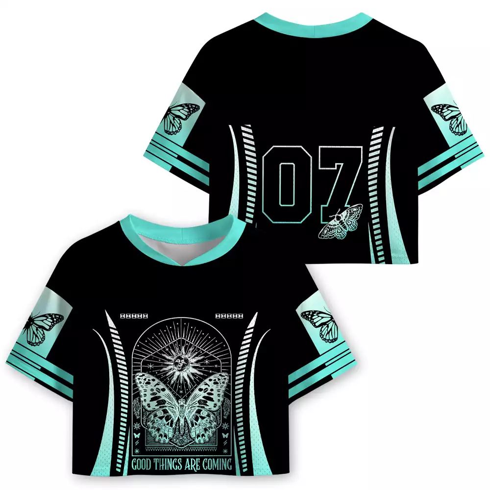 Soulisfree Good Things Are Coming Mystic Butterfly Cropped Mesh Jersey