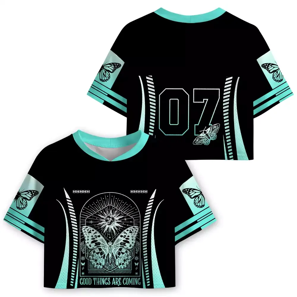 Soulisfree Good Things Are Coming Mystic Butterfly Cropped Mesh Jersey