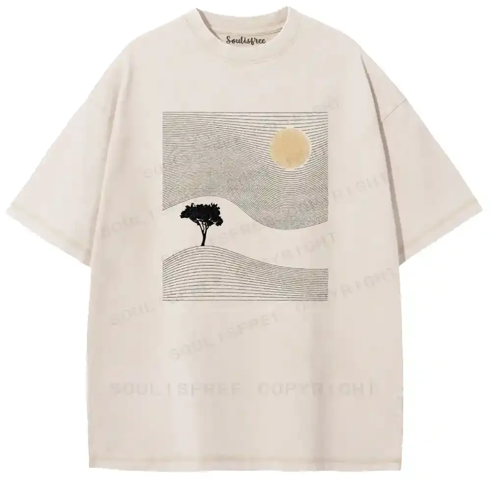 Contemplative Lone Tree Washed T-shirt