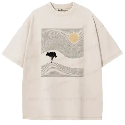 Contemplative Lone Tree Washed T-shirt